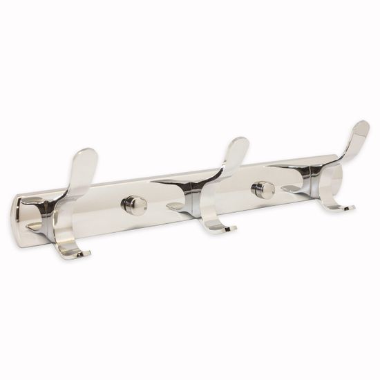 Крючки двойные на планке 3 шт, 25.5х5.5х6.5 см из хромированного цинкового сплава Besser