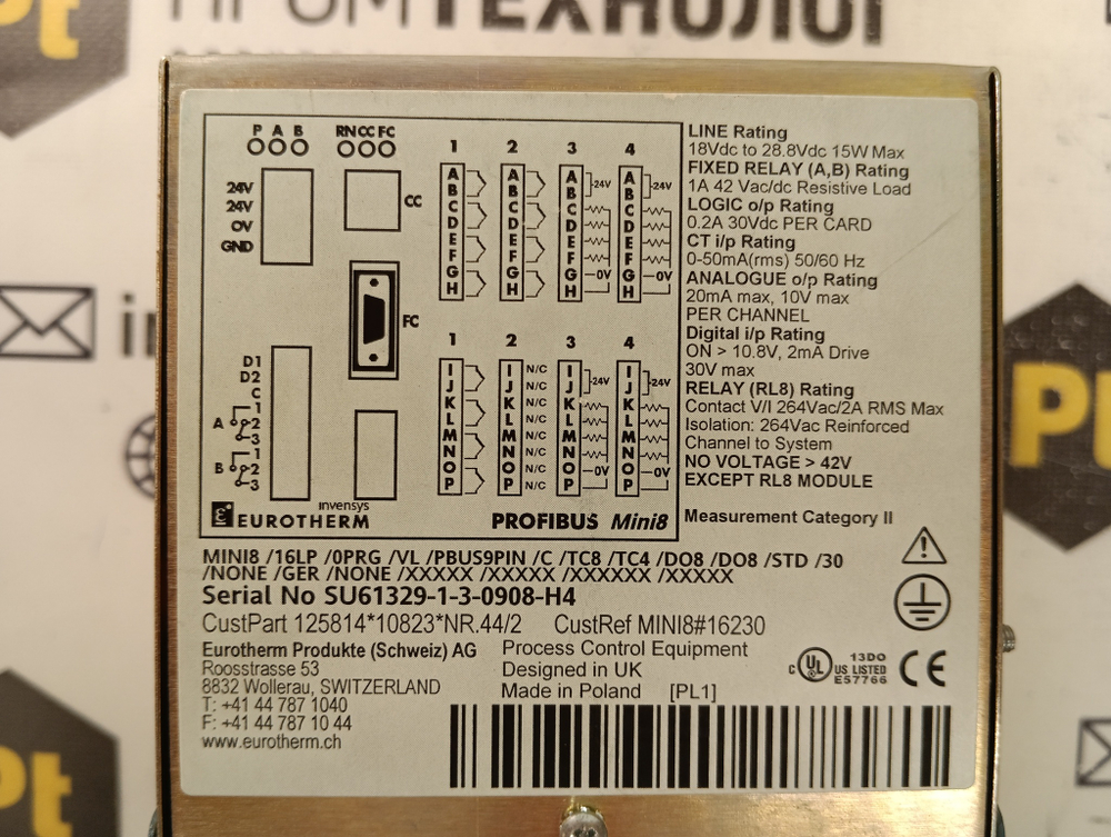 EUROTHERM MINI8/16LP/0PRG/VL/PBUS9PIN б/у