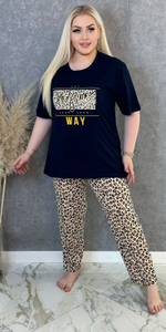 Пижама женская штаны+футболка к/р ШФ0007 велик