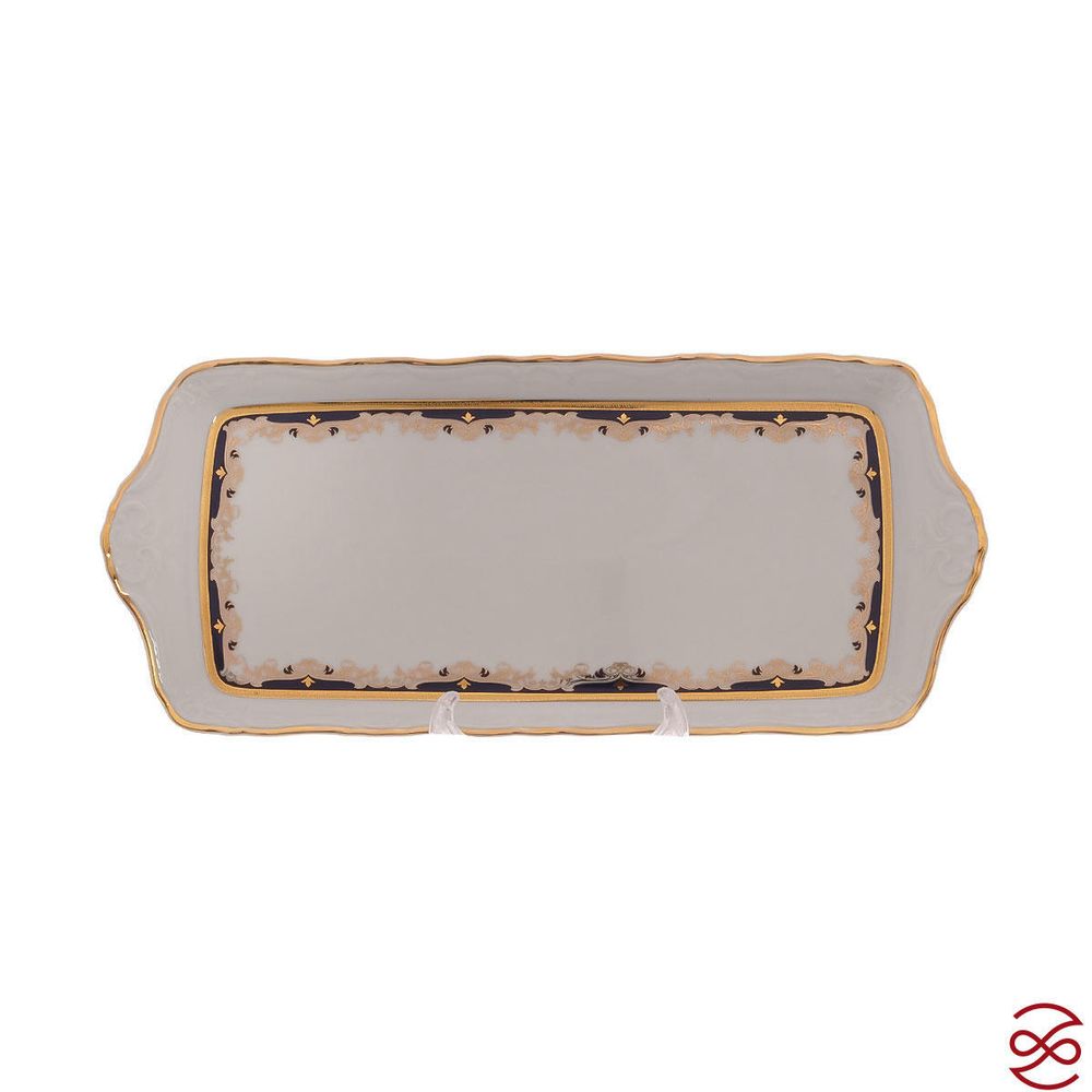 Поднос Thun Мария Луиза синяя лилия 38 см