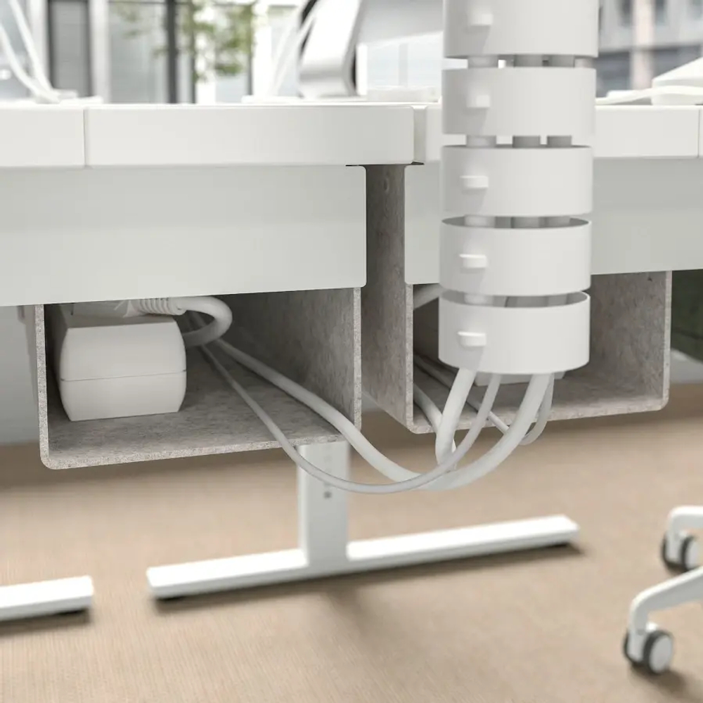 Письменный стол с регулировкой по высоте - IKEA MITTZON/МИТТЗОН ИКЕА, 120х60х65-85 см, белый