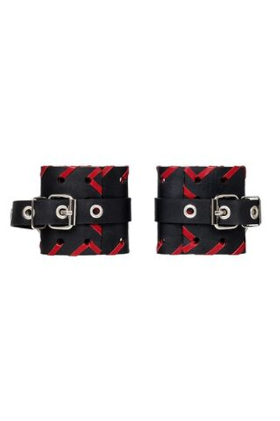 Черные наручники с красной окантовкой (Цвет: черный с красным)