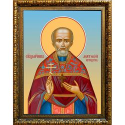 Матфей Крицук, священномученик, пресвитер. Икона на холсте.