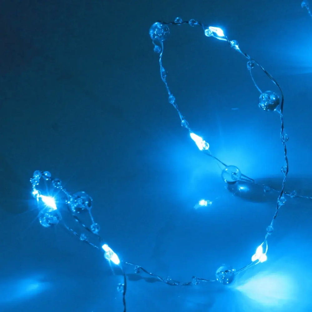 Гирлянда для дома НИТЬ «Льдинка» 5 м 50 ламп LED, 8 реж,IP-20, Голубой