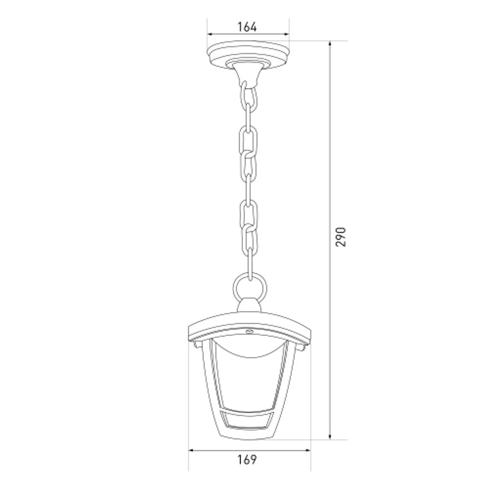 Садово-парковый светильник ЭРА ДСУ 07-8-001 Марсель белый 4 гранный подвесной IP44 светодиодный 8Вт 3000K