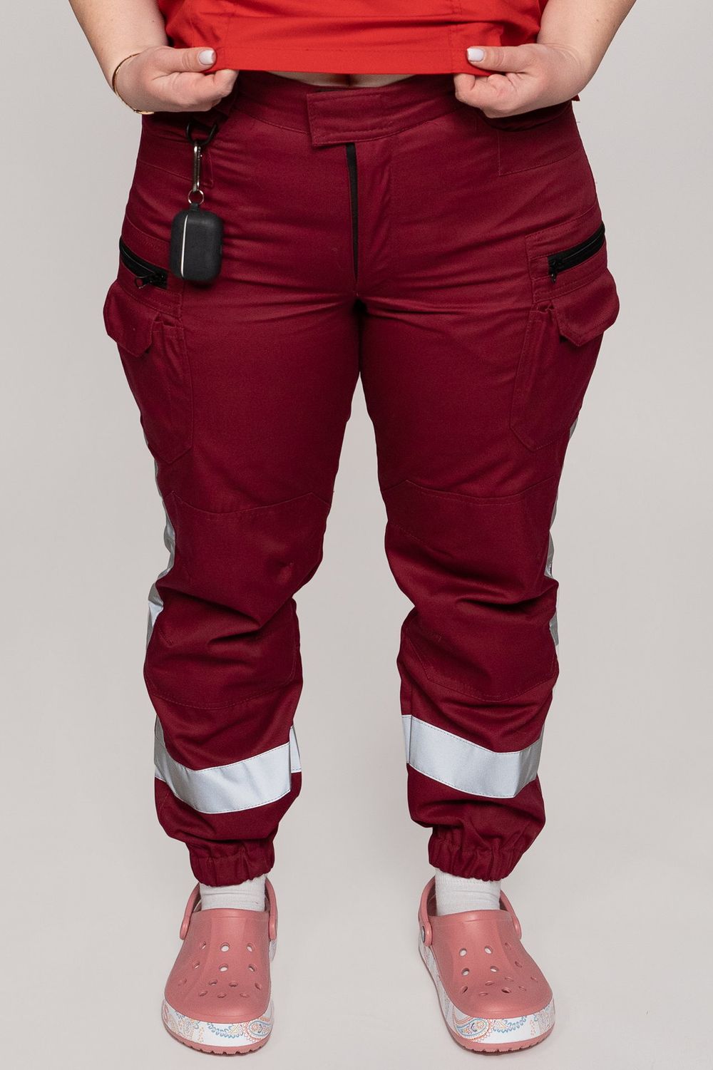 Брюки-джоггеры демисезонные женские Скорая помощь MedicLine цв. БОРДОВЫЙ