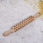 Скалка деревянная фигурная «Сердечки» 28*3см