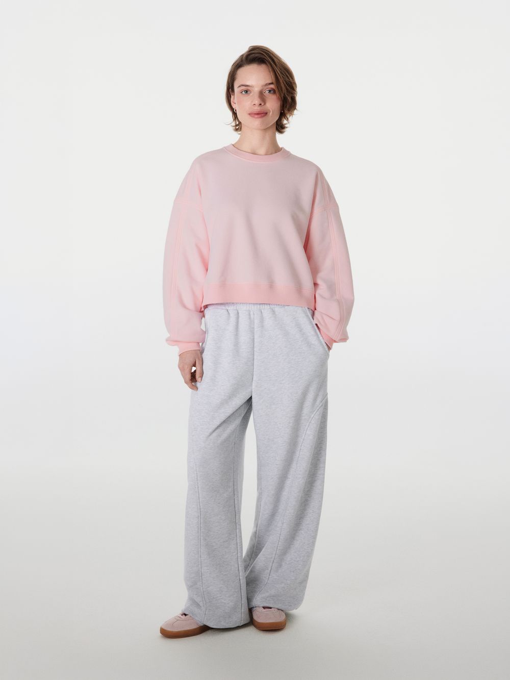 Свитшот укороченный "Розовый" женский