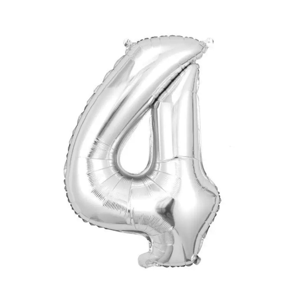 Цифра 4 Серебро 40&quot;/102 см