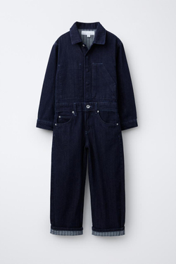 ZARA ДЖИНСОВЫЙ КОМБИНЕЗОН, СИНИЙ