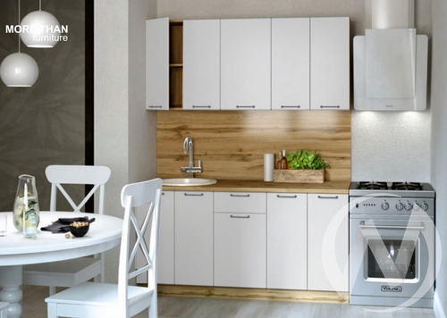 Кухня Вивиан МДФ (вотан/белый матовый) 1;6м 26мм