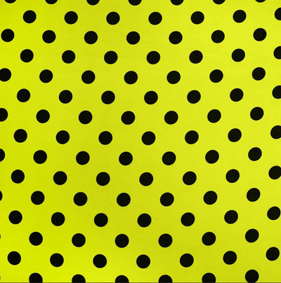 Ткань плательная Кашибо чёрный горох на жёлтом, d 2,1 см