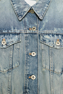 ZARA УКОРОЧЕННАЯ ДЖИНСОВАЯ КУРТКА TRF, СИНИЙ