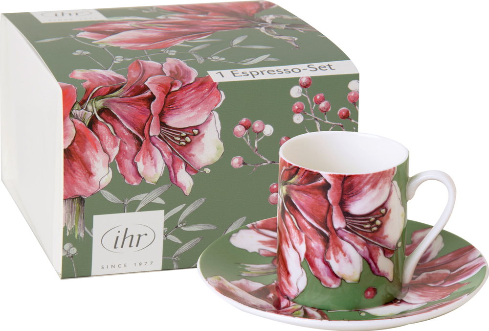 IHR - Чашка для эспрессо Amaryllis с блюдцем 75мл / артикул   POE881620  / GTIN 00807890