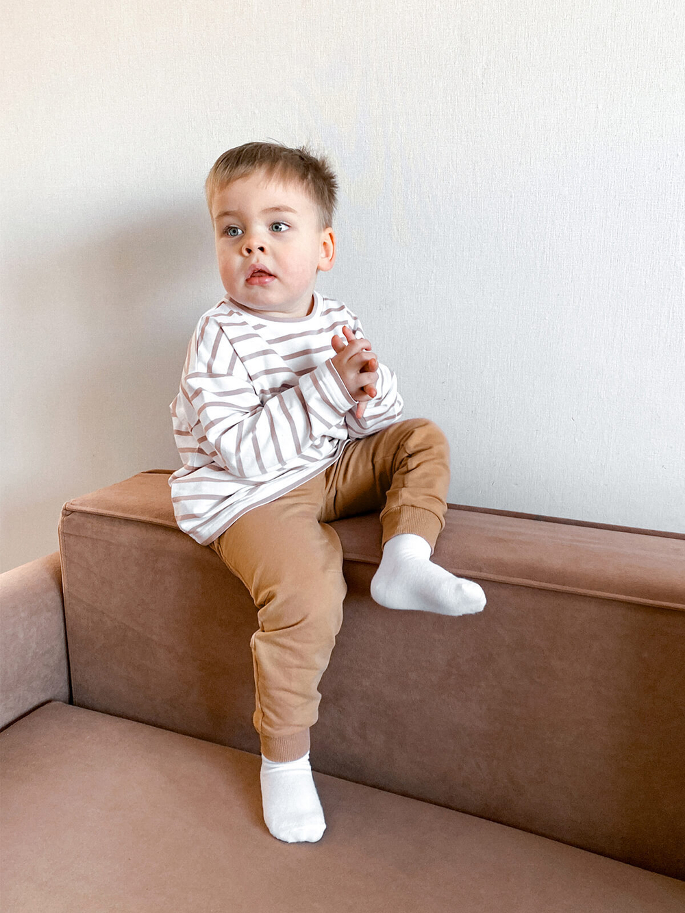 Лонгслив Mjölk в полоску