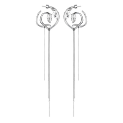 Серьги круглые с листьями