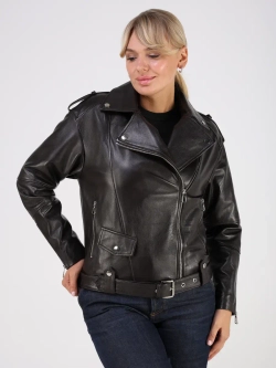 Кожаная куртка демисезонная косуха оверсайз