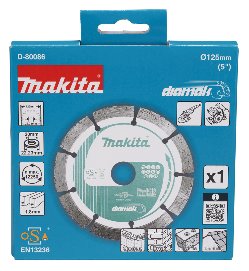 Алмазный диск Diamak сегментированный по бетону 125x22,23 Makita D-80086