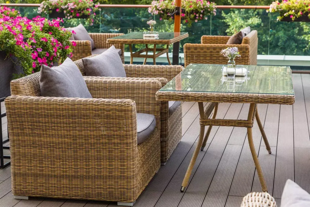 "Латте" плетеный стол из искусственного ротанга 160х90см, цвет соломенный