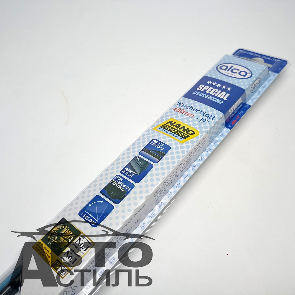 Щетка дворника 480мм  АЛКА Kontakt силикон/графит 150190