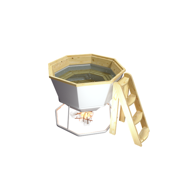 Банный чан до 6 человек на подставке с печью