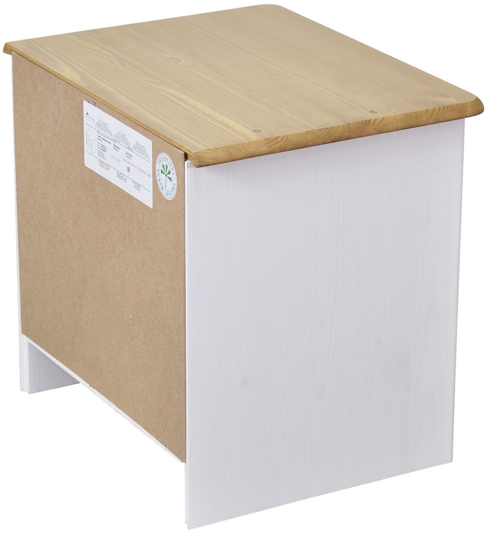 Dipriz Тумба прикроватная Хаба из сосны, 2 ящика, белый/антик