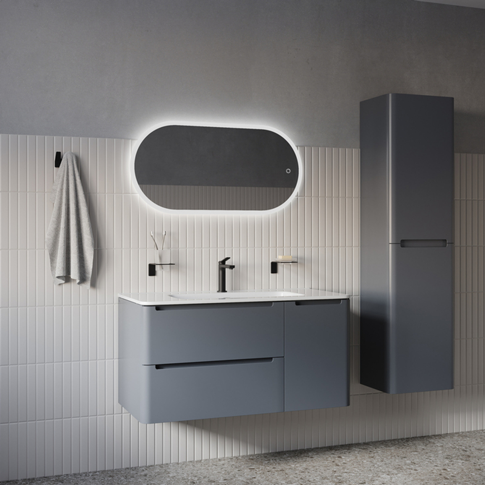 Зеркало с подсветкой 3 в 1 IDDIS Uniq, два навеса, 90/45 см, UNI9045i98