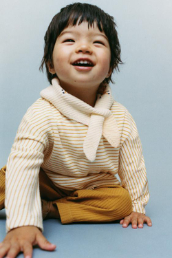 ZARA ФУТБОЛКА В ПОЛОСКУ, ОХРА