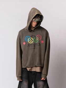 Худи Crop Ovympics etched grey