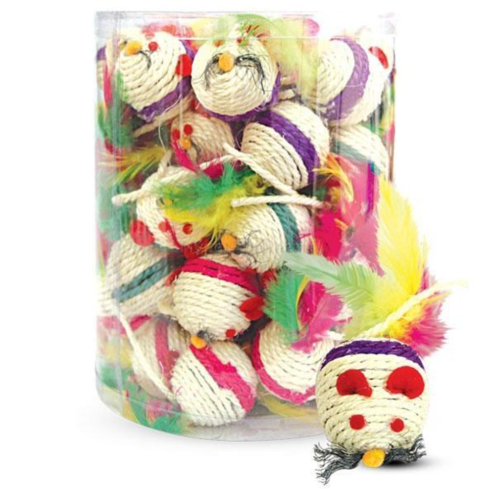 Игрушка для кошек "Шарик-мышь", d45мм (туба 48шт.), Triol