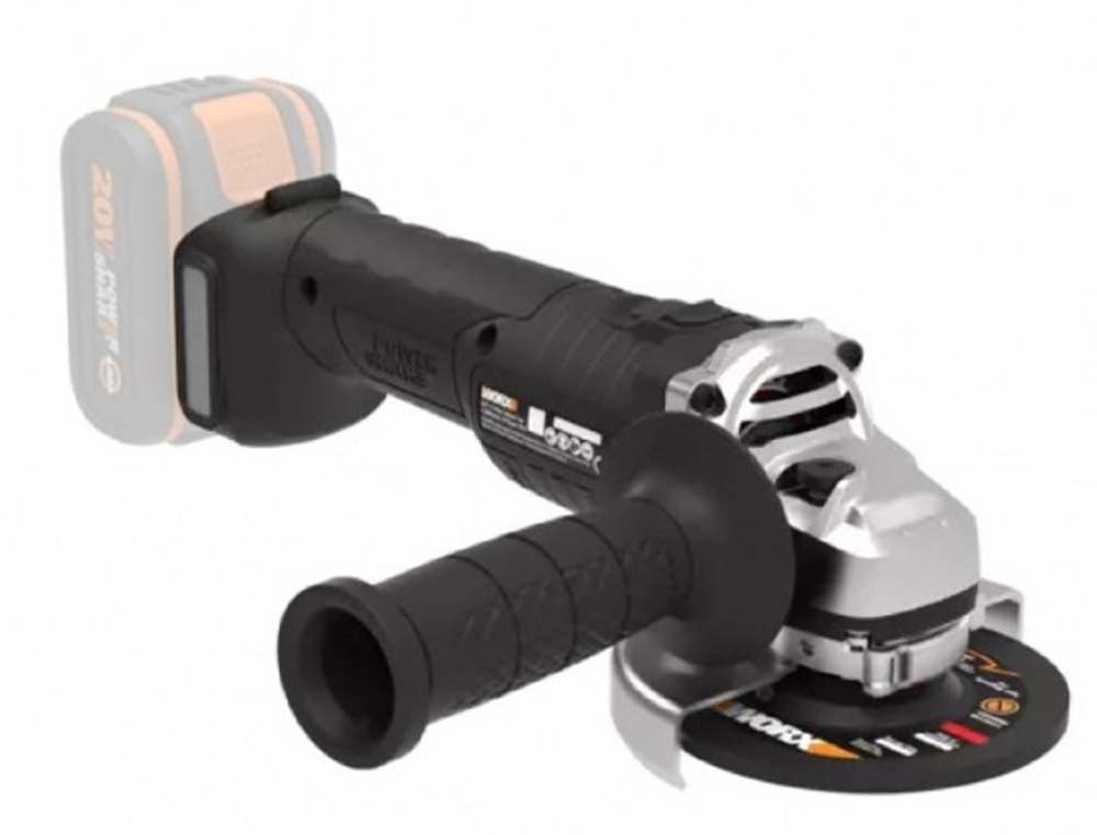 Угловая шлифмашина аккумуляторная Worx WX813.9 бесщеточная, без АКБ и ЗУ