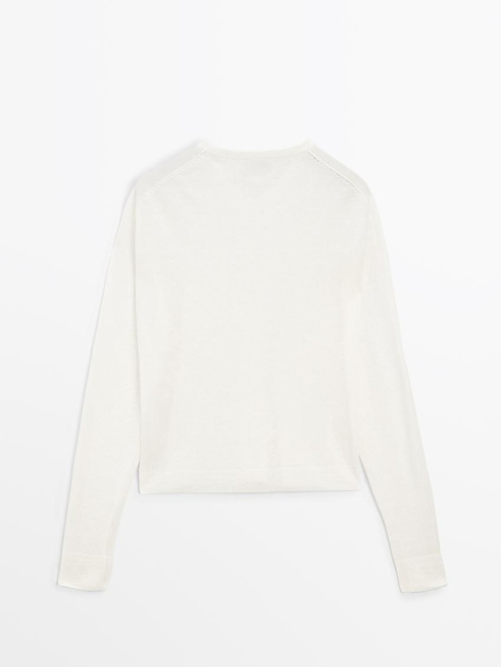 Massimo Dutti Свитер из 100% льняной ткани, белый