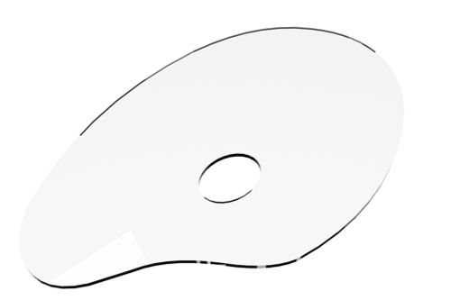 Палитра овальная 300х200х3мм прозрачная акриловая/ ПОIII /