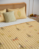 Комплект стеганного покрывала и 3 наволочек Soufiyan Tuscany Yellow Hermodr 130220310 Иран