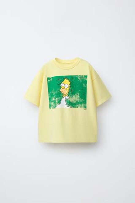 ZARA ФУТБОЛКА С ПРИНТОМ ГОМЕРА СИМПСОНА ™, ЖЕЛТЫЙ