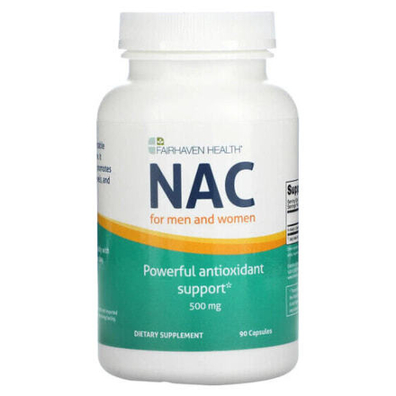 Антиоксиданты Fairhaven Health, NAC для мужчин и женщин, 500 мг, 90 капсул
