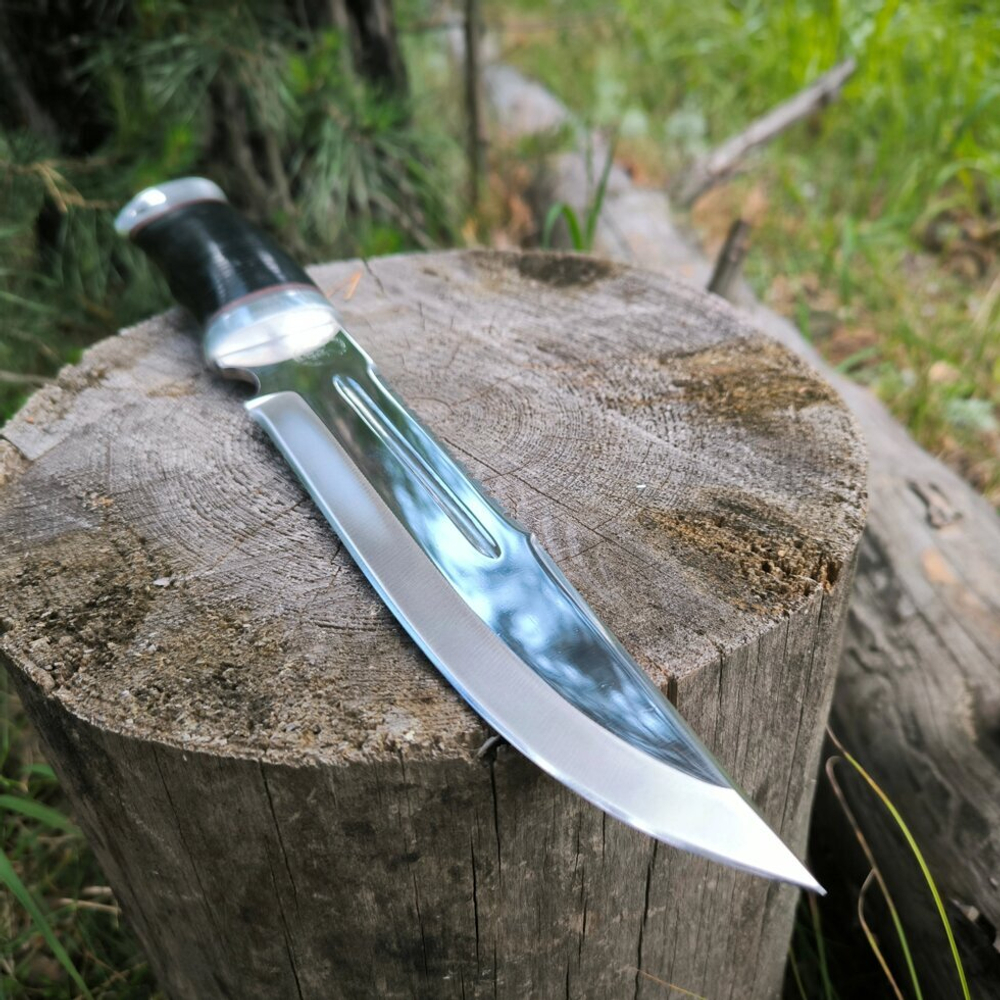 Нож кованый НС-05А алюминиевые вставки, гравировка (Златоуст)