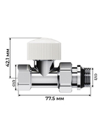 Набор термостатический для радиатора прямой 1/2 Design М30х1.5 Хром Royal Thermo