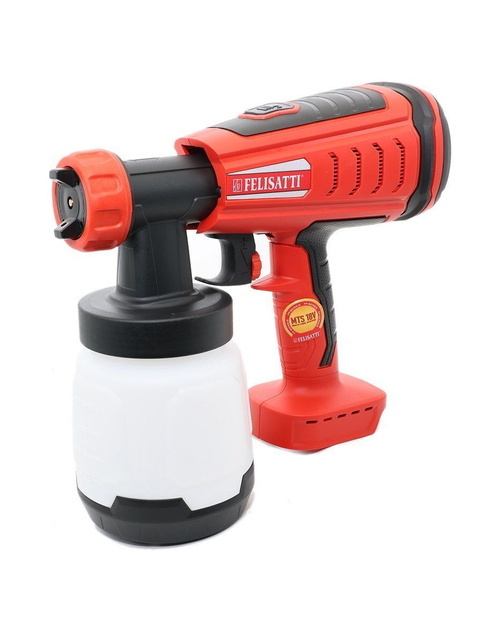 Краскопульт аккумуляторный Felisatti FT1188, 18 В, 120 DIN, 1000 мл/мин, бак 800 мл, без АКБ
