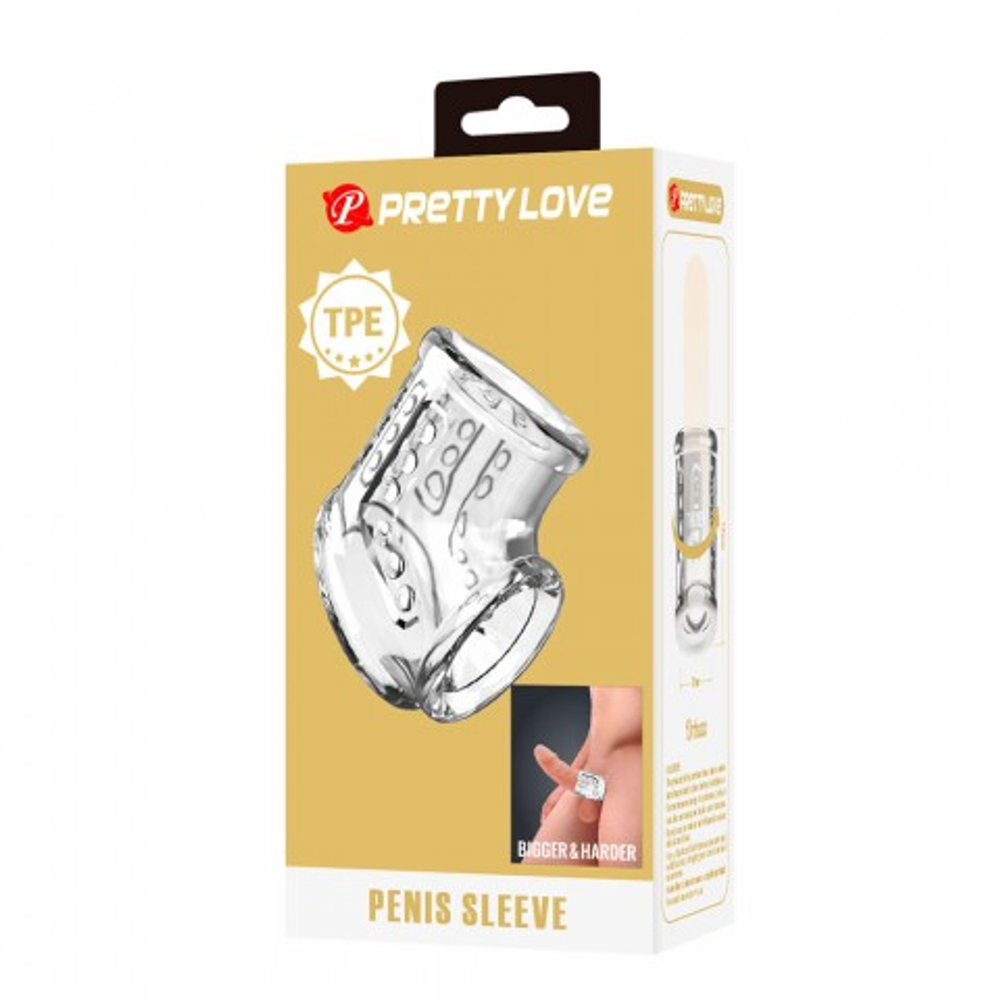 Насадка на пенис и мошонку прозрачная Pretty love, прозрачная