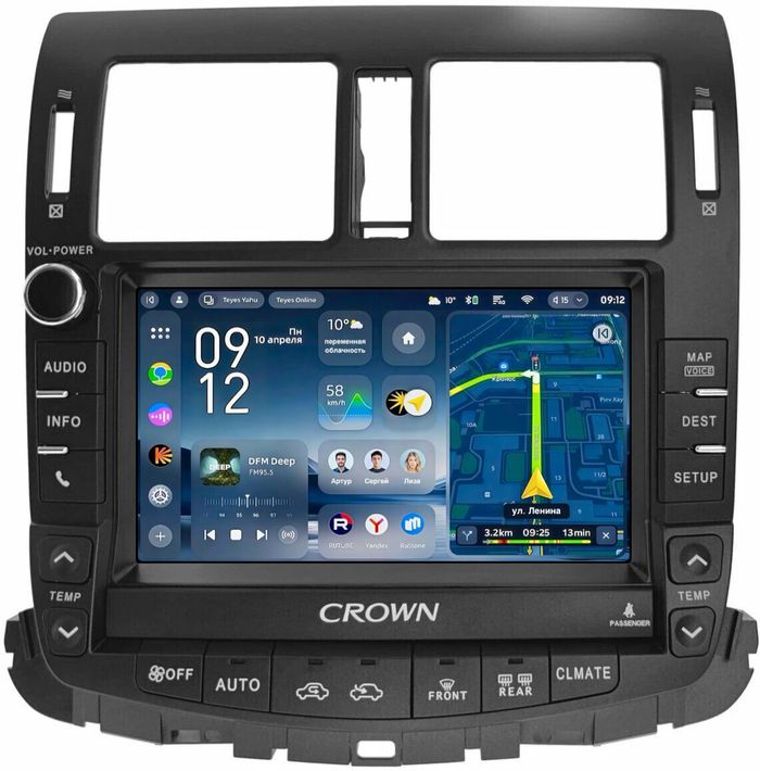 Магнитола для Toyota Crown / Crown Majesta S200 2008-2012 (цветной ШГУ) - Teyes CC4-PRO монитор 9.5" 2K QLED на Android 13, Быстрейшая, Snapdragon 778G, ИИ, CarPlay, DSP, 4G SIM-слот