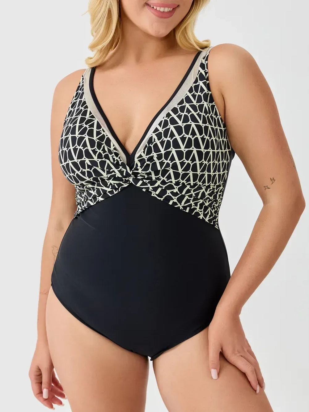 Купальник слитный зебра