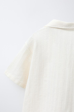 ZARA РУБАШКА РЕЛЬЕФНОЙ ФАКТУРЫ, ЭКРЮ