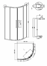 Душевой уголок Grossman Cosmo 301.K33.02.9090.10.02 90x90 стекло шиншилла/профиль хром