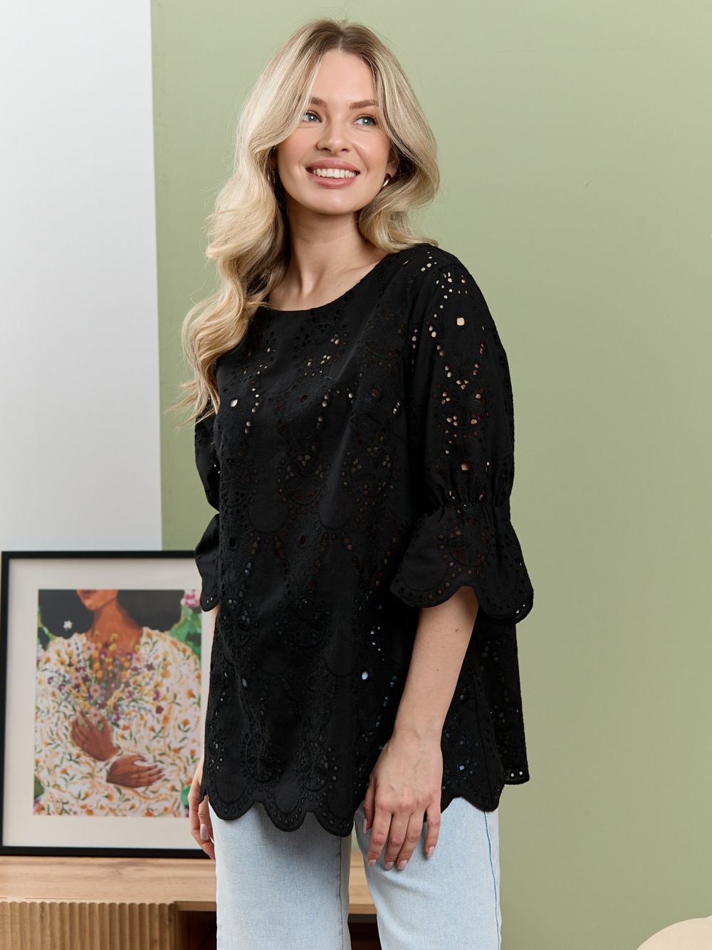 Блузка Милица-1 Виотекс ЧЕРНЫЙ -4