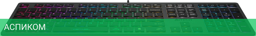 Клавиатура A4Tech Fstyler серый/неоновая подсветка (FX60H GREY/NEON)