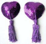 Пэстисы Notabu BDSM в форме сердец с кисточками фиолетовые