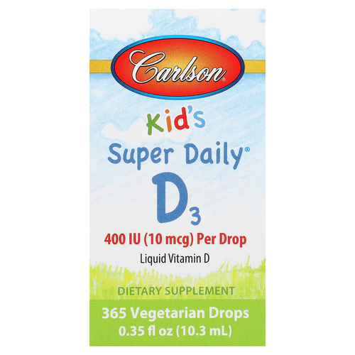 Carlson, Kid's Super Daily® D3, 10,3 мл (0,35 жидк. унции)