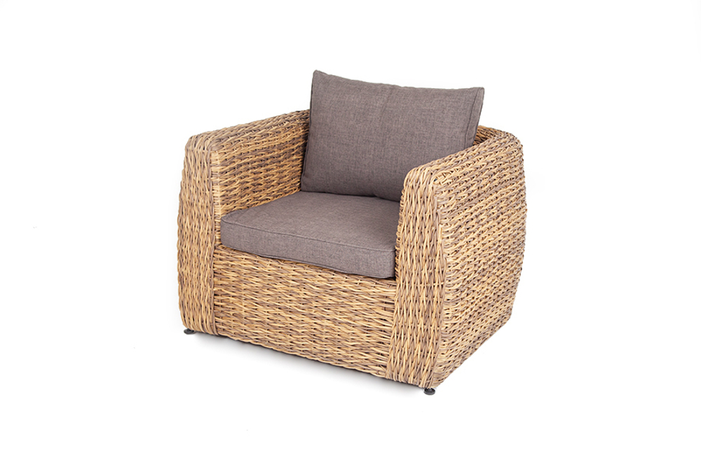 "Кальяри" кресло из искусственного ротанга (гиацинт), цвет соломенный