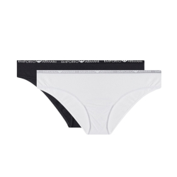 Женские трусы брифы набор из 2 штук (белый, черный) Emporio Armani 164408_CC318 00911